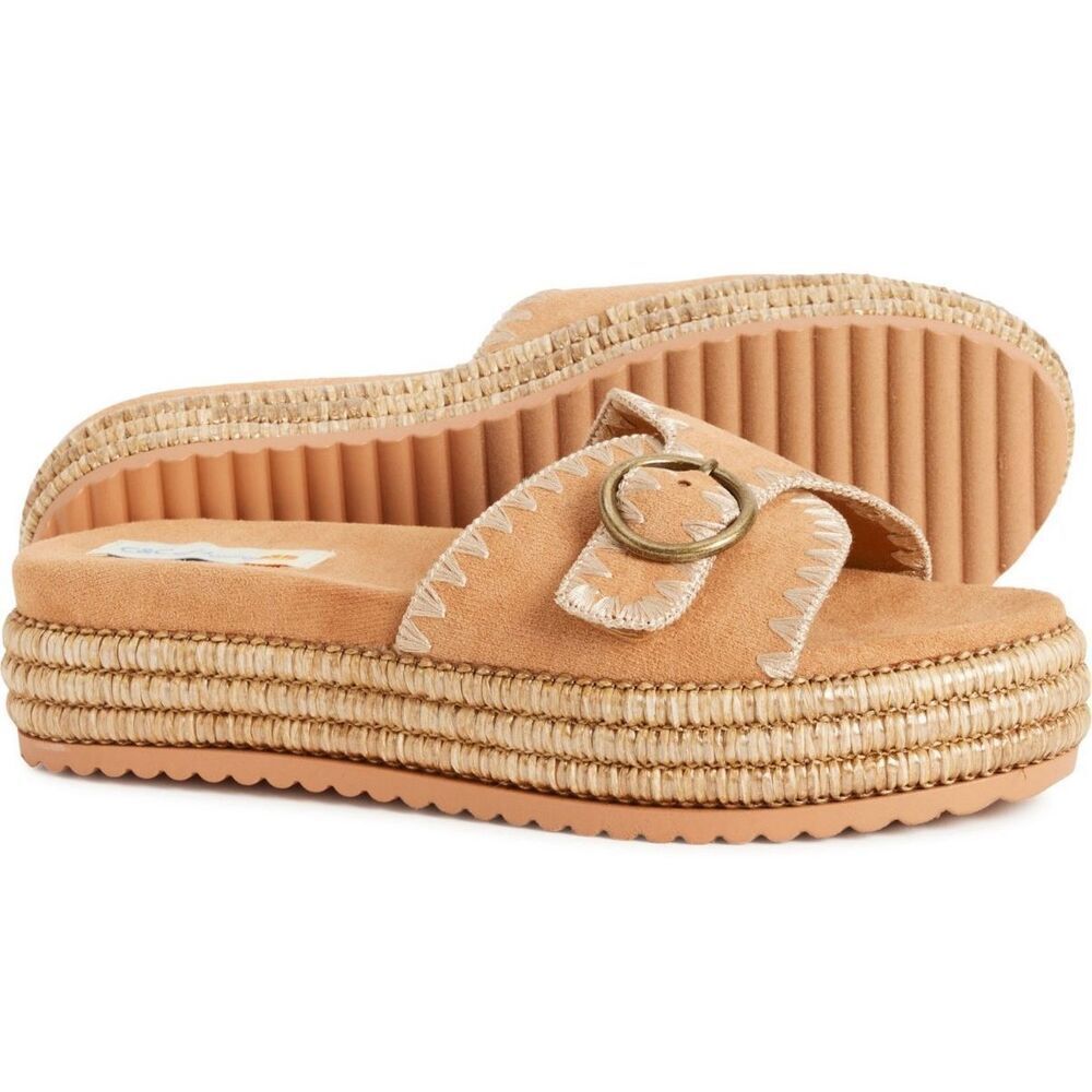 C&C California Barista platform stitched sandal size 6